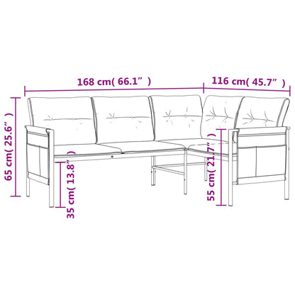 2 pcs conjunto de jantar para jardim aço antracite