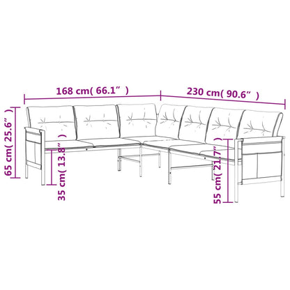 2 pcs conjunto lounge de jardim aço antracite