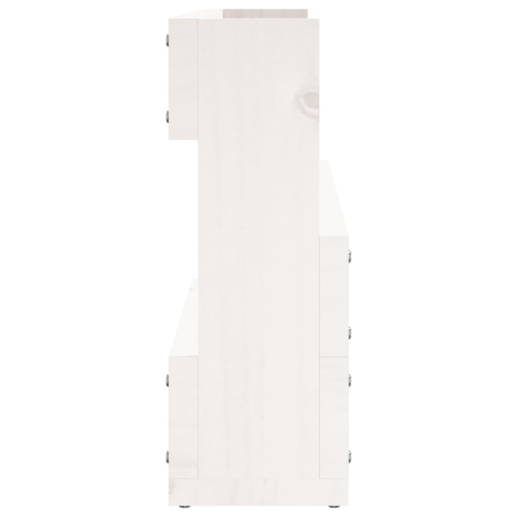 Sapateiras de parede 2 pcs 110x9x23 cm pinho maciço branco