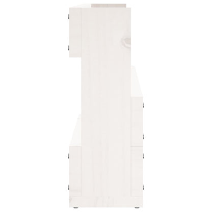 Sapateiras de parede 2 pcs 110x9x23 cm pinho maciço branco