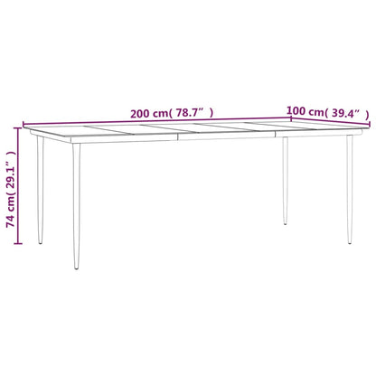 7 pcs conjunto de jantar p/ jardim c/ almofadões vime PE e aço