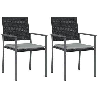 3 pcs conjunto de jantar p/ jardim c/ almofadões vime PE e aço