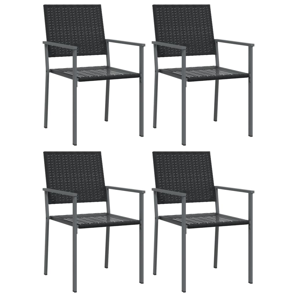 5 pcs conjunto de jantar p/ jardim vime PE e aço