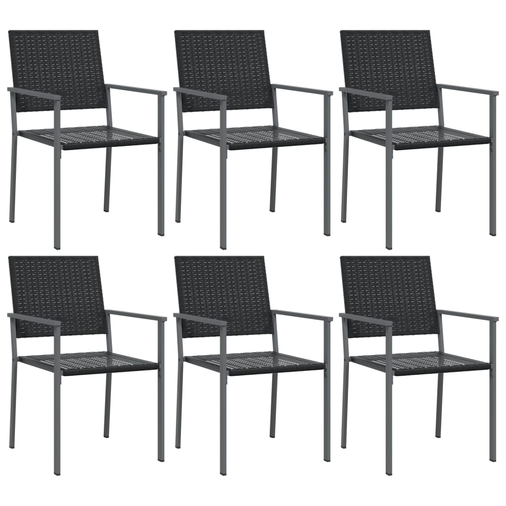 7 pcs conjunto de jantar p/ jardim vime PE e aço