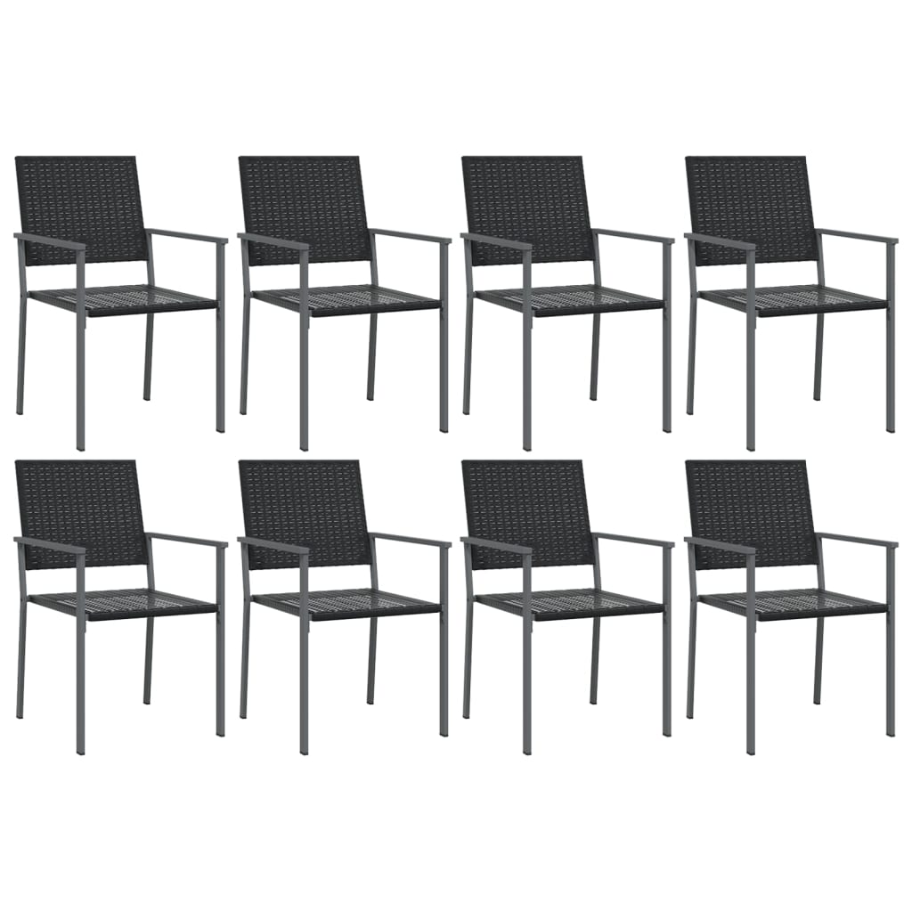 9 pcs conjunto de jantar p/ jardim vime PE e aço