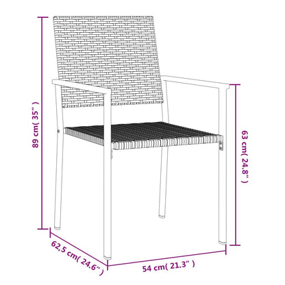 9 pcs conjunto de jantar p/ jardim vime PE e aço