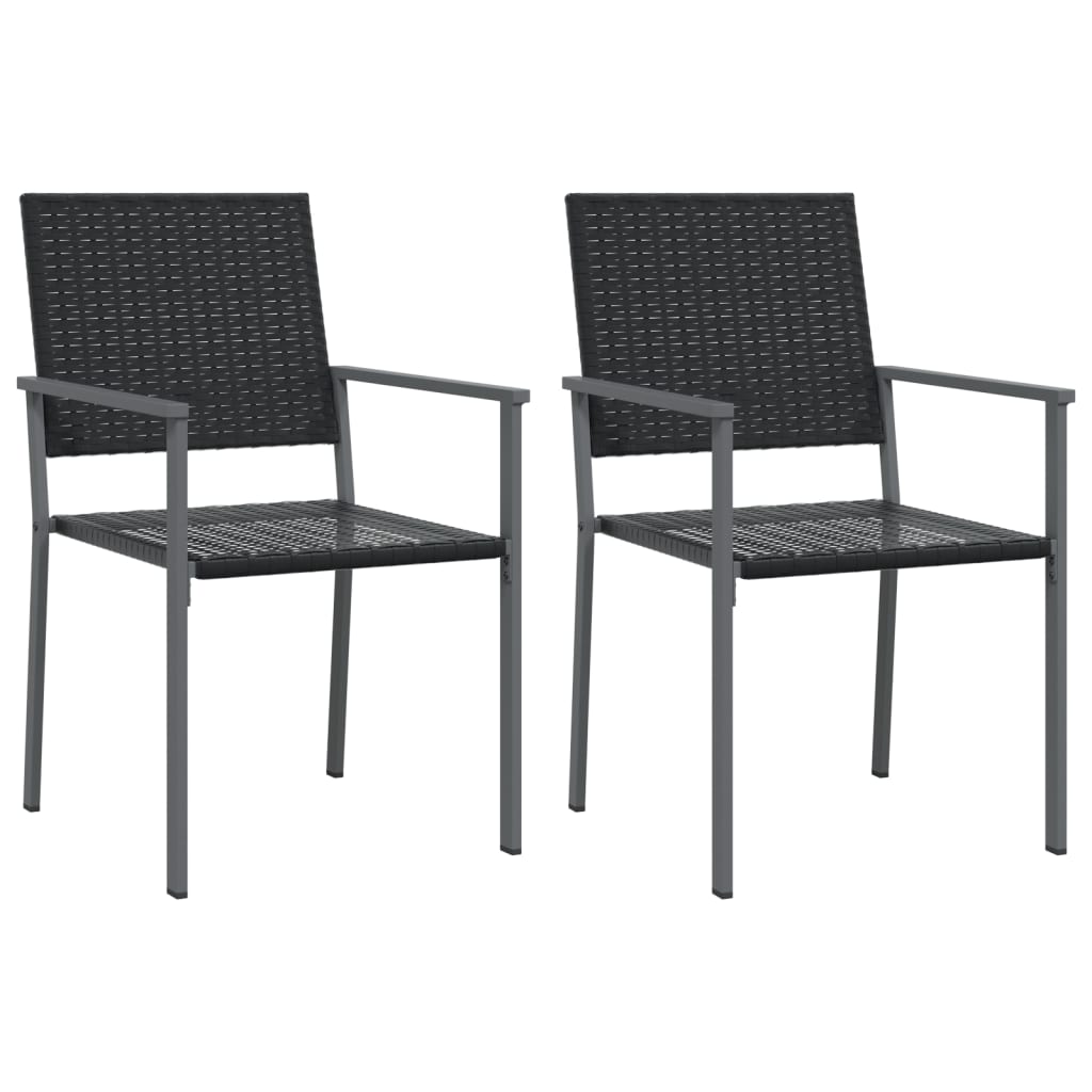 3 pcs conjunto de jantar p/ jardim vime PE e aço