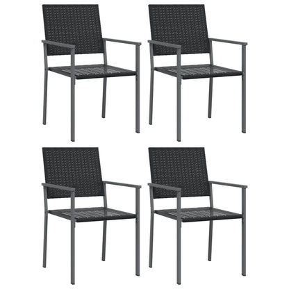 5 pcs conjunto de jantar p/ jardim vime PE e aço