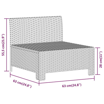 5 pcs conjunto lounge de jardim c/ almofadões vime PE cinzento