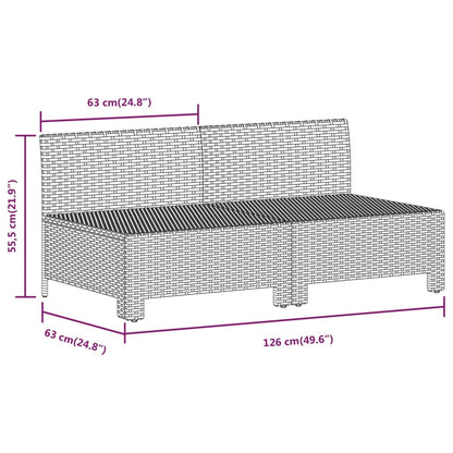 7 pcs conjunto lounge de jardim c/ almofadões vime PE cinzento