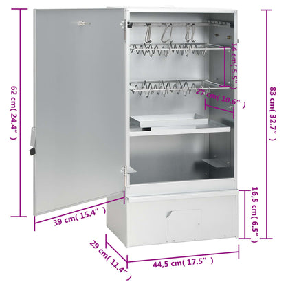 Defumador com mesa aço galvanizado