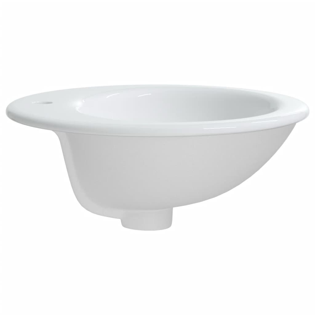 Lavatório casa de banho oval 52x46x20 cm cerâmica branco