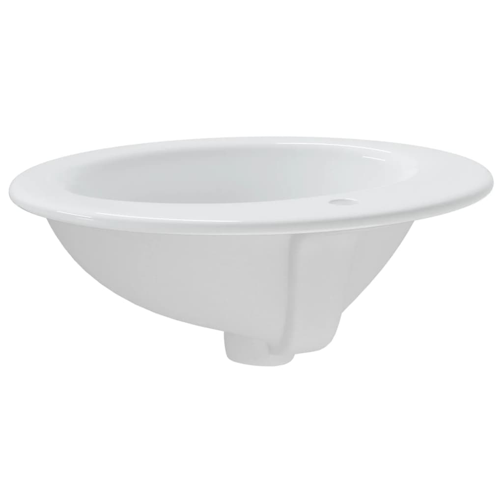 Lavatório casa de banho oval 52x46x20 cm cerâmica branco