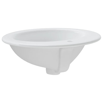 Lavatório casa de banho oval 52x46x20 cm cerâmica branco