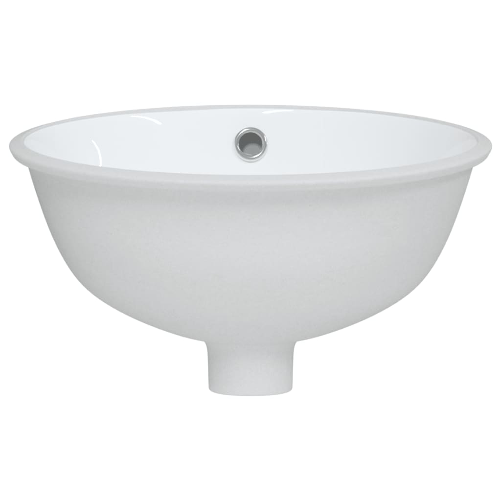 Lavatório casa de banho oval 33x29x16,5 cm cerâmica branco