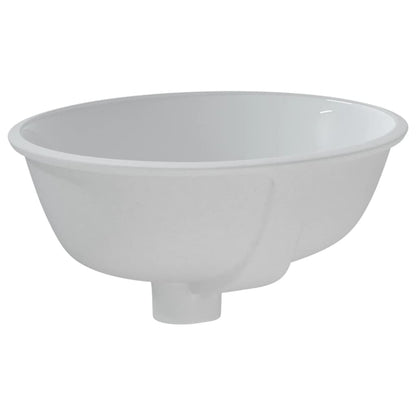 Lavatório casa de banho oval 33x29x16,5 cm cerâmica branco