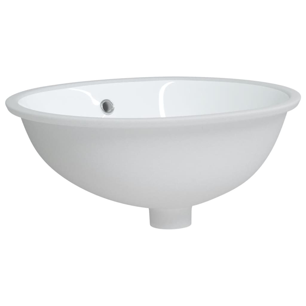 Lavatório casa de banho oval 47x39x21 cm cerâmica branco