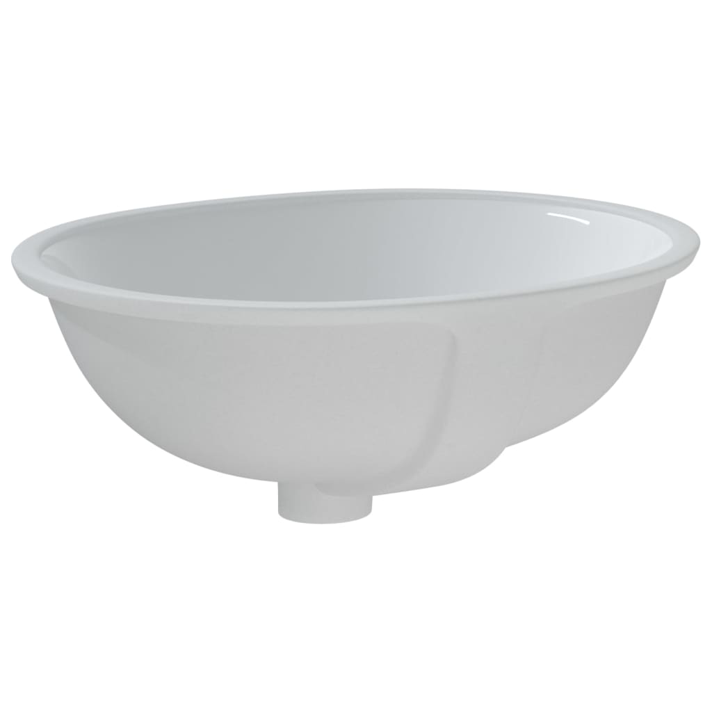 Lavatório casa de banho oval 47x39x21 cm cerâmica branco