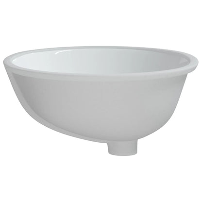 Lavatório casa de banho oval 47x39x21 cm cerâmica branco