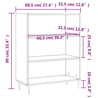 Estante 69,5x32,5x90 cm derivados de madeira cinzento cimento