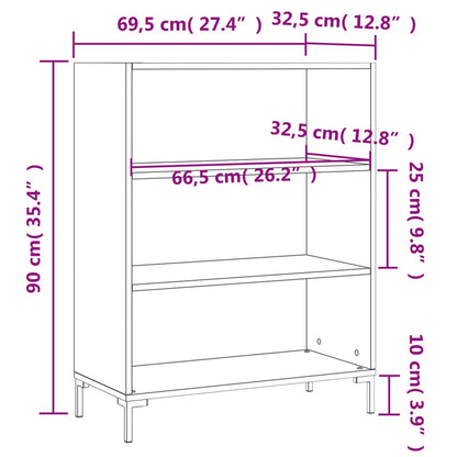 Estante 69,5x32,5x90 cm derivados de madeira cinzento cimento