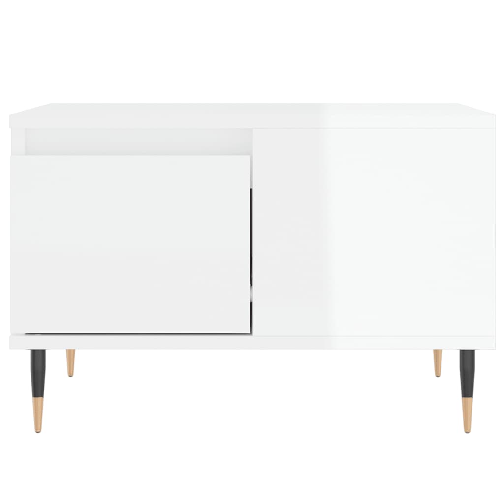 Mesa de centro 55x55x36,5 cm derivados madeira branco brilhante