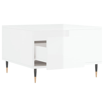 Mesa de centro 55x55x36,5 cm derivados madeira branco brilhante