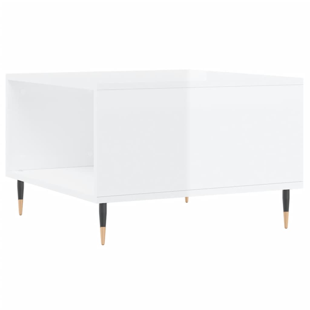 Mesa de centro 55x55x36,5 cm derivados madeira branco brilhante