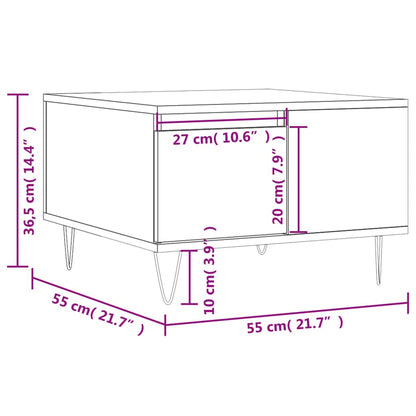 Mesa de centro 55x55x36,5 cm derivados de madeira branco