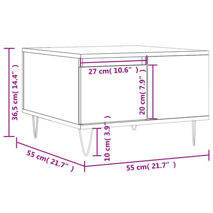 Mesa de centro 55x55x36,5 cm derivados madeira carvalho sonoma