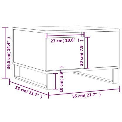 Mesa de centro 55x55x36,5 cm derivados madeira carvalho sonoma