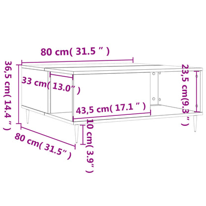 Mesa de centro 80x80x36,5 cm derivados de madeira branco