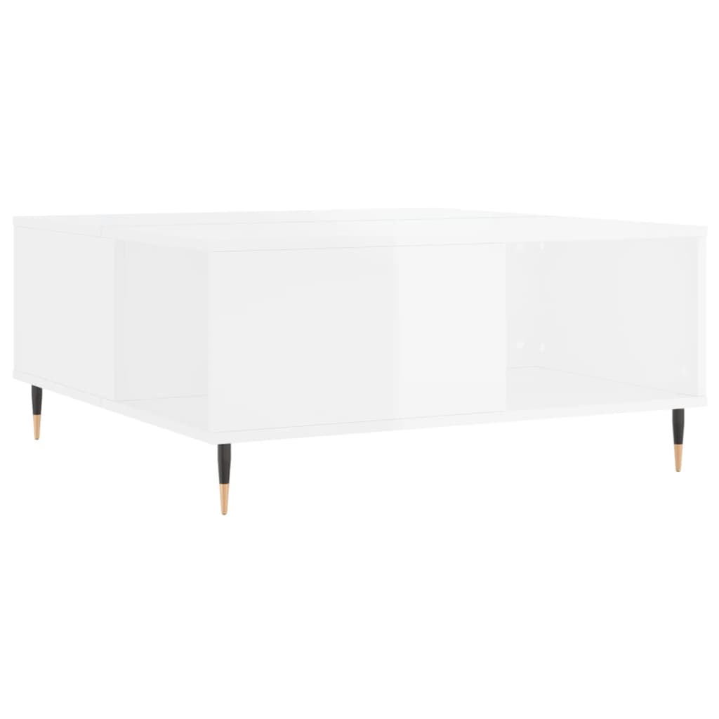 Mesa de centro 80x80x36,5 cm derivados madeira branco brilhante