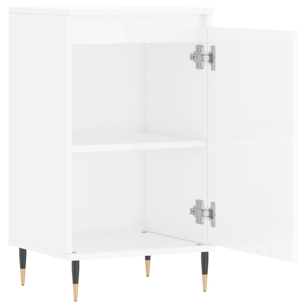 Aparadores 2 pcs 40x35x70 cm deriv. de madeira branco brilhante