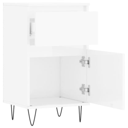 Aparadores 2 pcs 40x35x70 cm deriv. de madeira branco brilhante