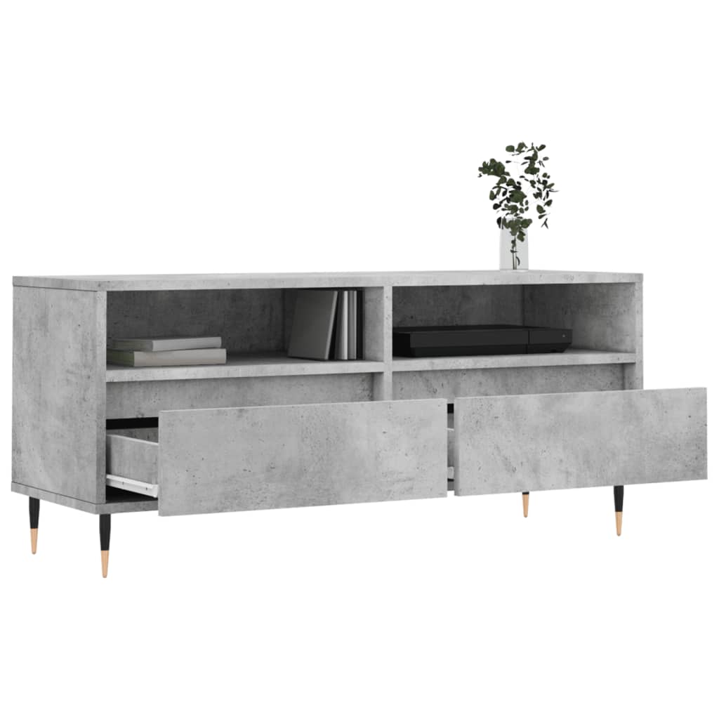 Móvel p/ TV 100x34,5x44,5cm derivados de madeira cinza cimento