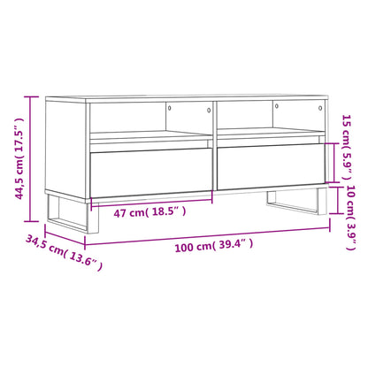 Móvel de TV 100x34,5x44,5 cm derivados de madeira branco