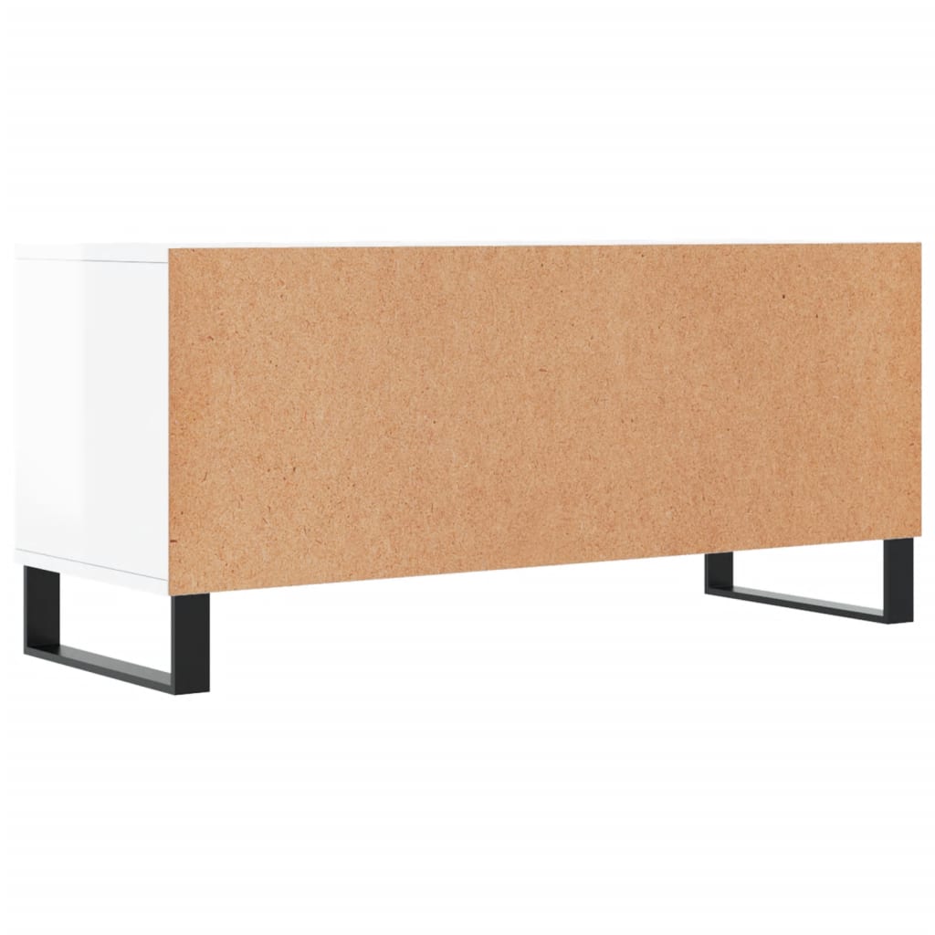 Móvel p/ TV 100x34,5x44,5 cm derivados madeira branco brilhante