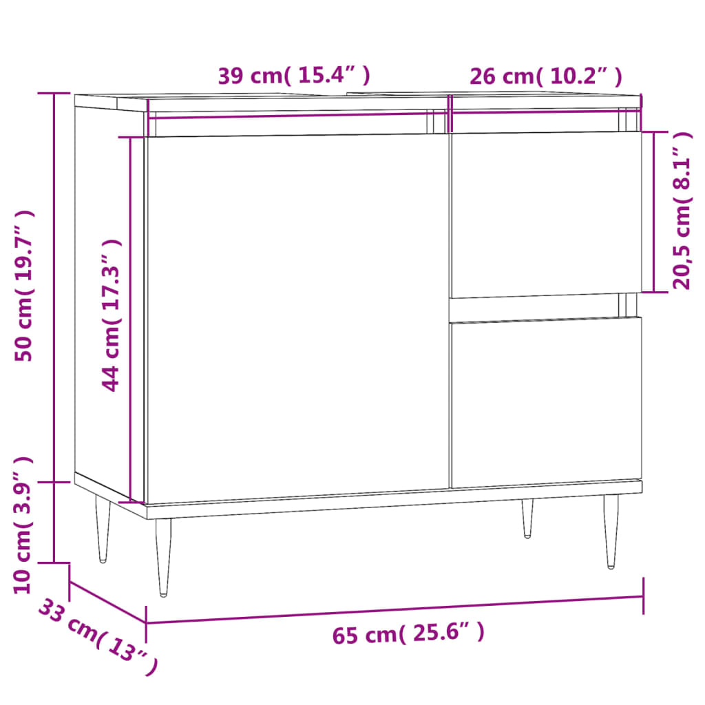 Móvel de Lavatório Eloa de 60cm - Nogueira - Design Nórdico