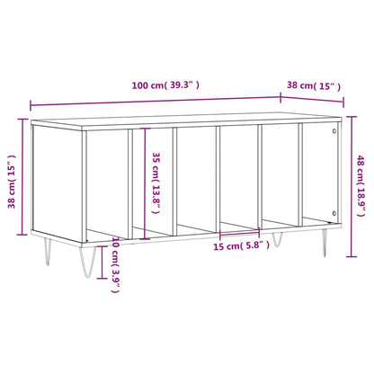 Armário para discos 100x38x48 cm derivados de madeira branco