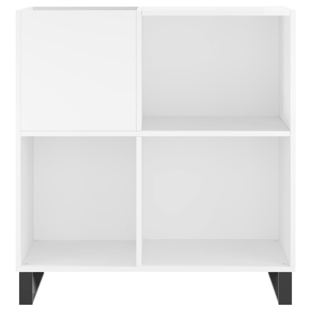 Armário p/ discos 84,5x38x89 cm deriv. madeira branco brilhante