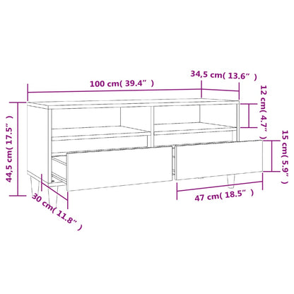 Móvel p/ TV 100x34,5x44,5cm derivados de madeira cinza cimento