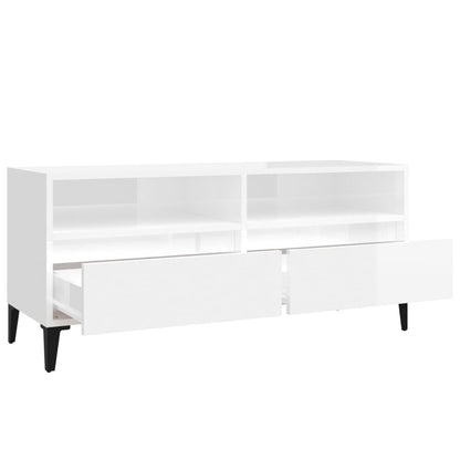 Móvel p/ TV 100x34,5x44,5 cm derivados madeira branco brilhante