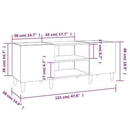 Armário para discos 121x38x48 cm derivados de madeira branco