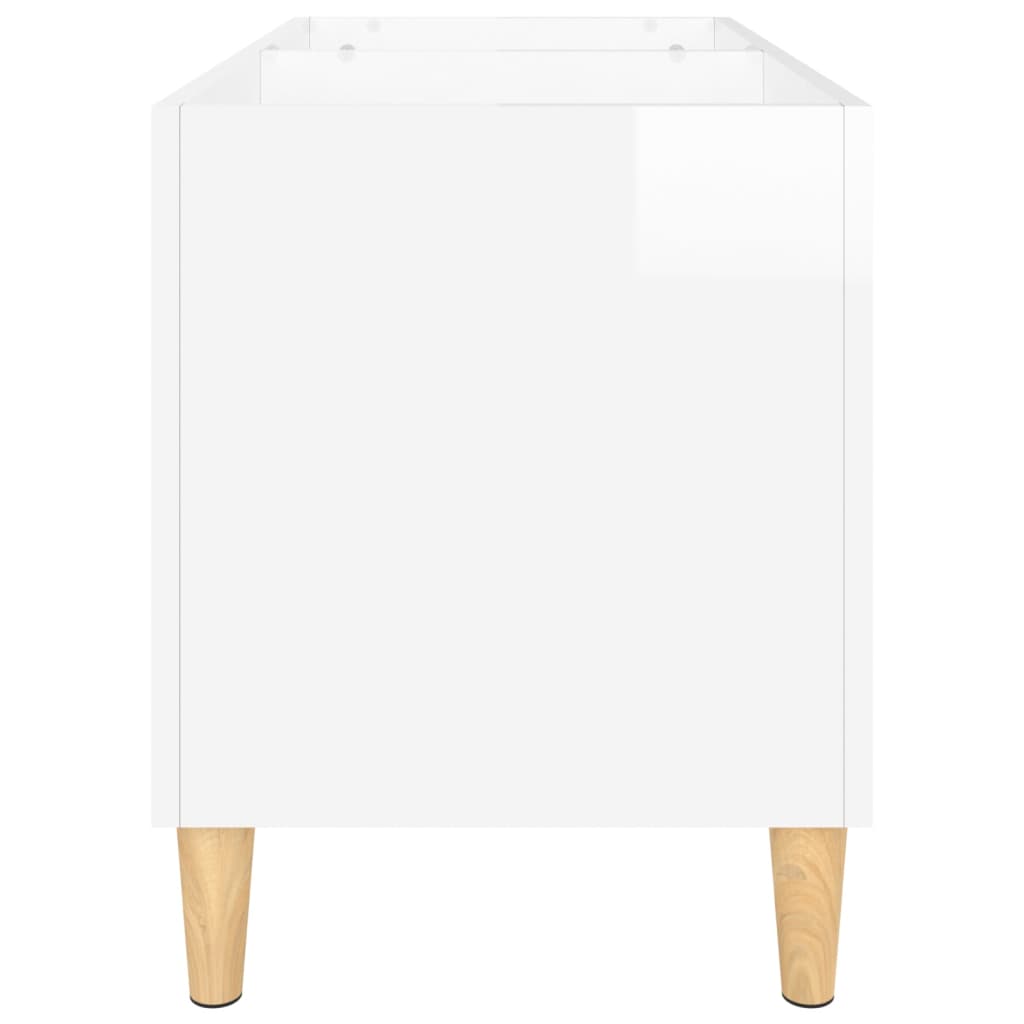 Armário p/ discos 74,5x38x48 cm deriv. madeira branco brilhante