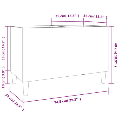 Armário p/ discos 74,5x38x48 cm deriv. madeira branco brilhante