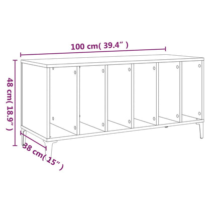 Armário p/ discos 100x38x48cm derivados madeira cinzento sonoma