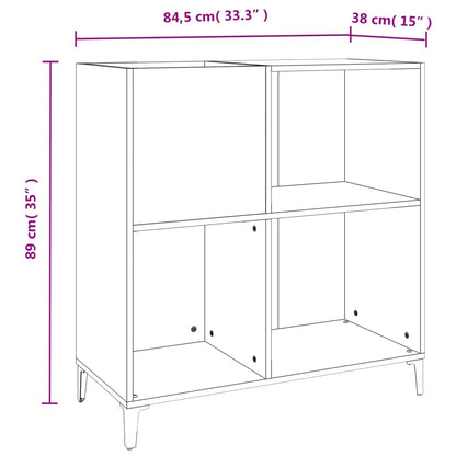 Armário para discos 84,5x38x89 cm derivados de madeira branco