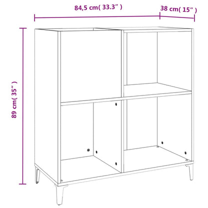 Armário para discos 84,5x38x89 cm derivados de madeira preto