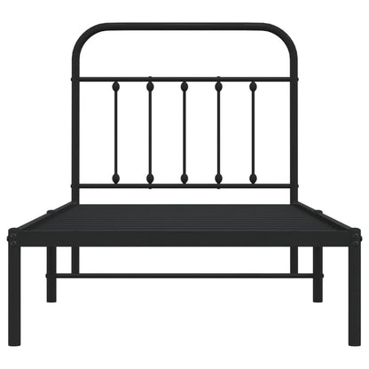 Estrutura de cama com cabeceira 90x190 cm metal preto